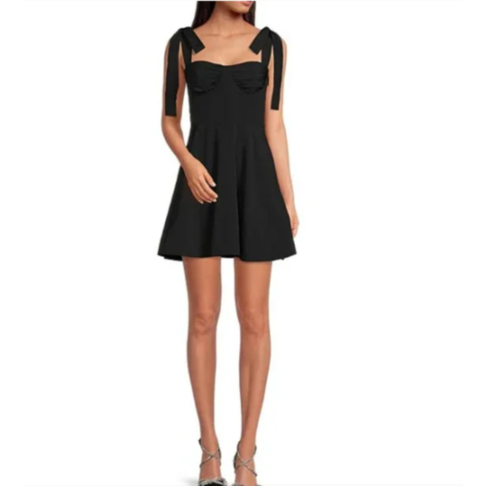 Gianni Bini Everly Bustier Sweetheart Neck Sleeveless Tie Shoulder A-Line Dress
